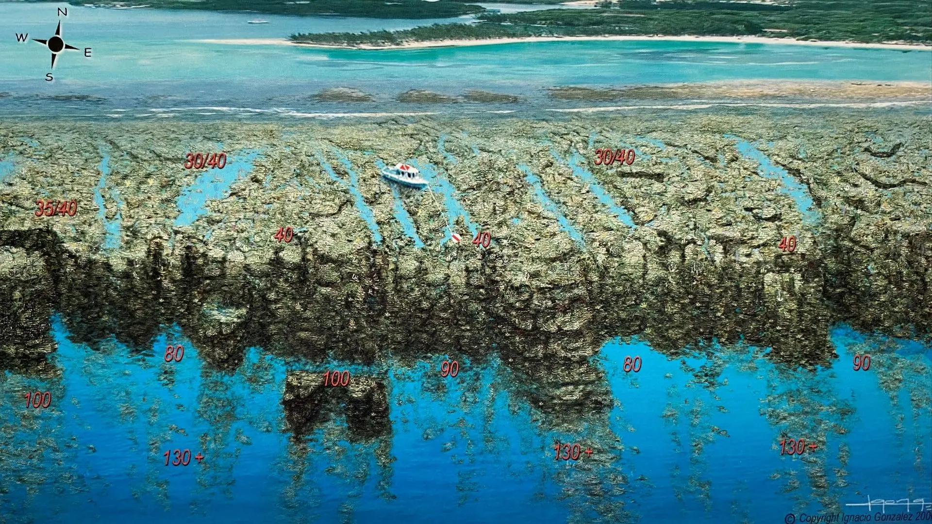 Forty Foot Point - Bens Clubhouse - Little French Key Snorkeling Map