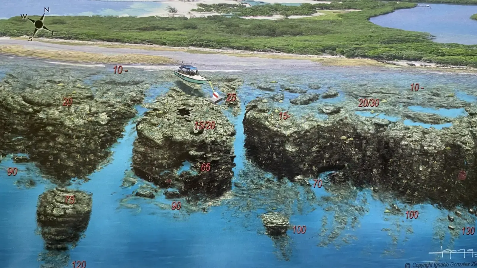 Mahogany Cay - Litas House D2D - Mahogany Bay - Roatan Snorkeling Map