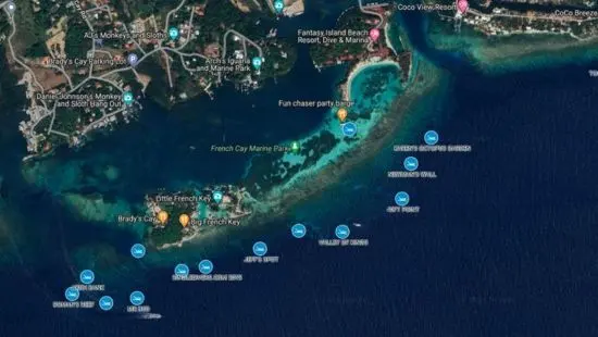 A Map of Roatans French Cays