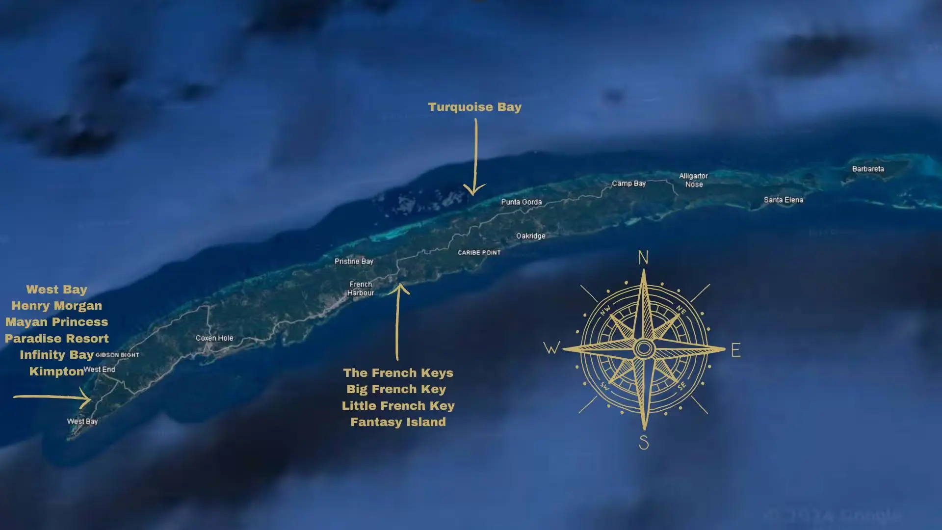 The Best All-Included Day Pass of Roatan - The Bay Islands of Honduras Map