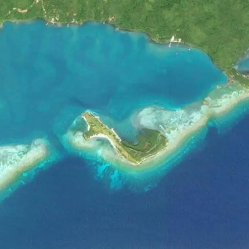Fort Morgan Cay - Satellite Picture - Roatan Day Tours