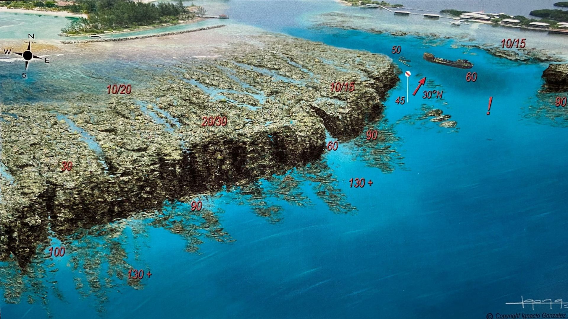 a dive and snorkeling map of Fantasy Island Please Support Roatan Marine Park and buy the Dive Guide Books a dive and snorkeling map of Fantasy Island Please Support Roatan Marine Park and buy the Dive Guide Books